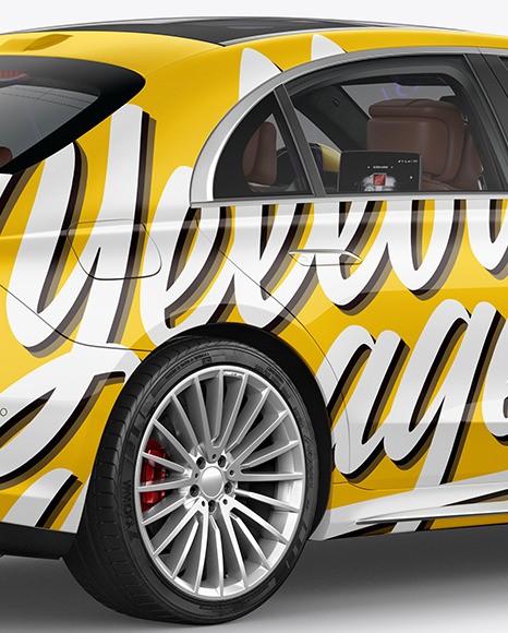 Luxury Car Mockup - Back Half Side View