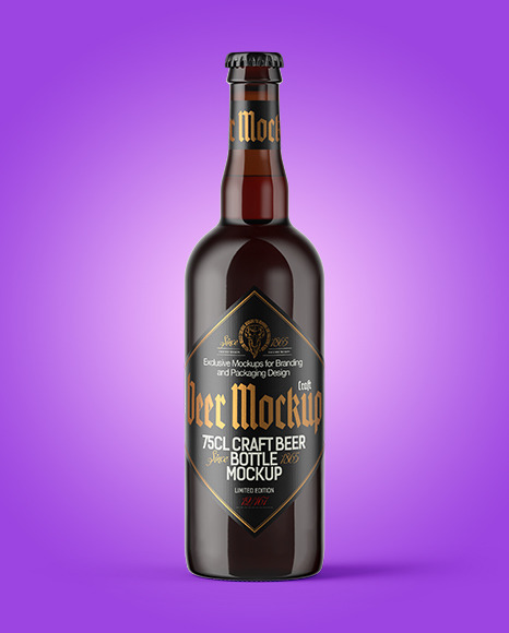 750ml Amber Glass Red Ale Bottle Mockup - Free Download Images High