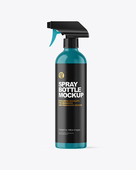 Glossy Spray Bottle Mockup