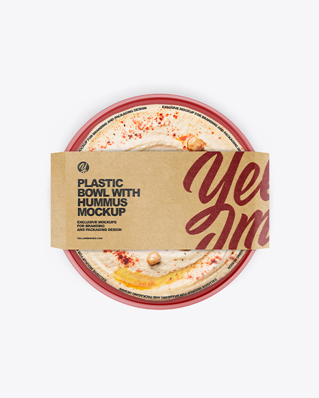 Plastic Bowl With Hummus Mockup