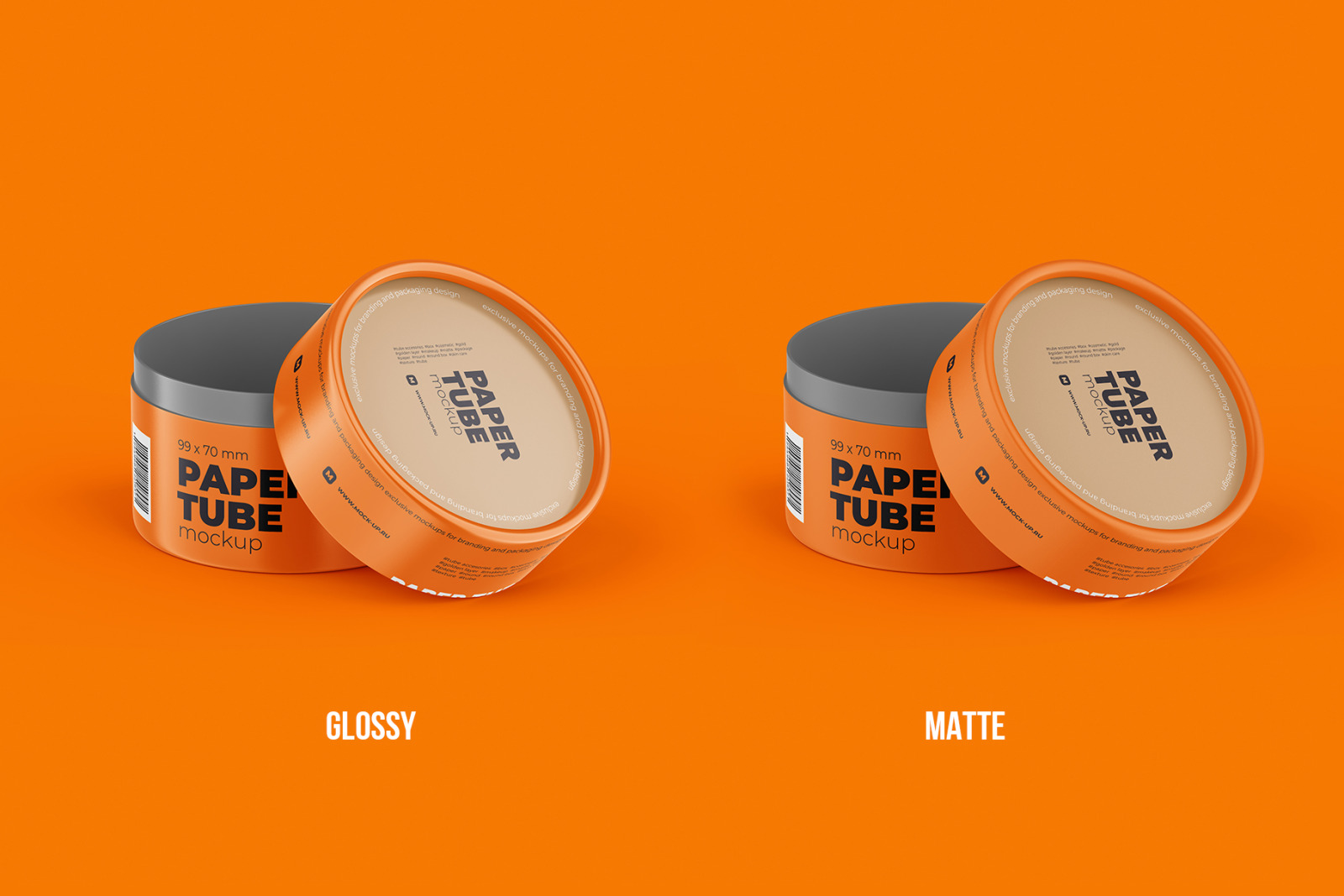 Opened Paper Tube Mockup 99x70mm