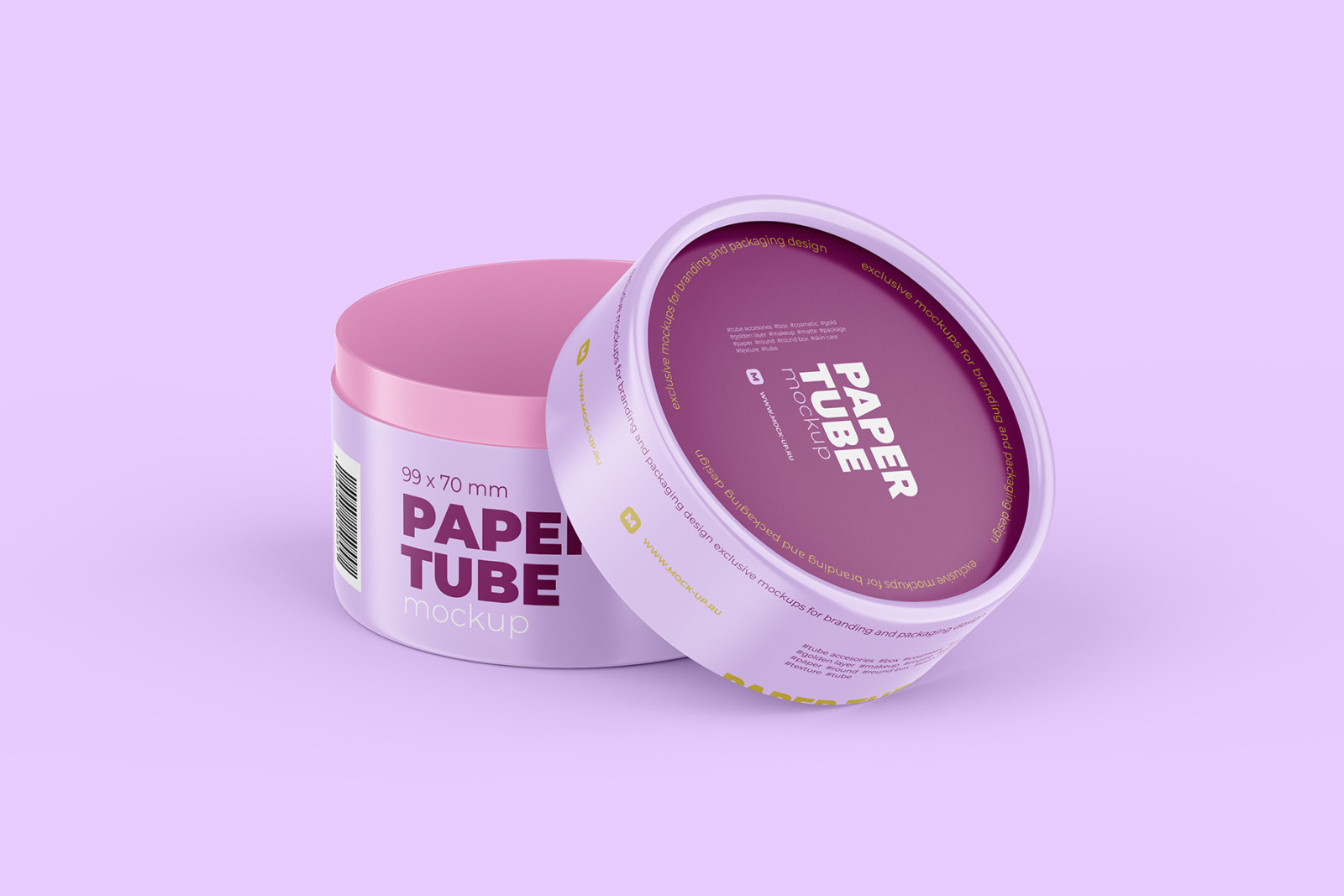 Opened Paper Tube Mockup 99x70mm Opened Paper Tube Mockup 99x70mm