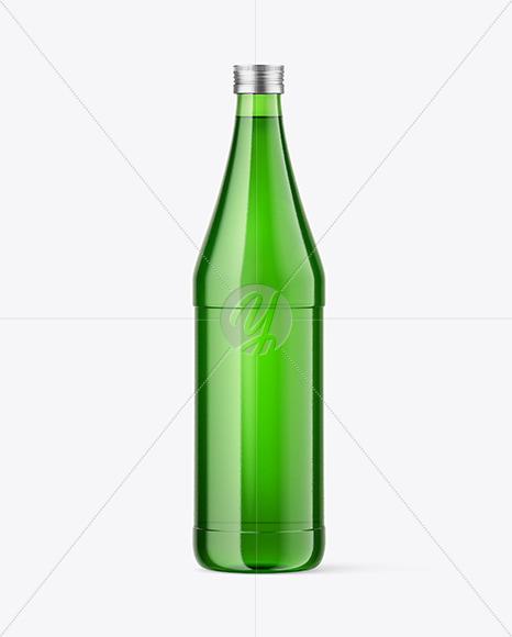 750ml Green Glass Water Bottle Mockup