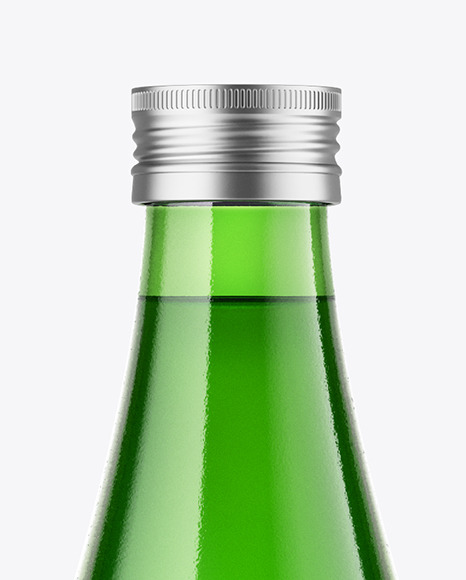 750ml Green Glass Water Bottle Mockup