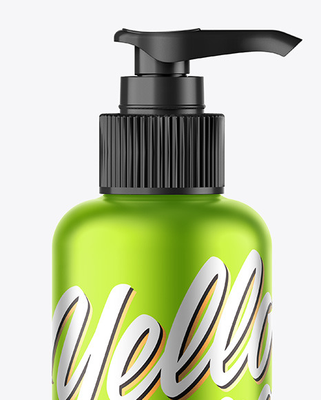 Matte Metallic Bottle w/ Closed Pump Mockup