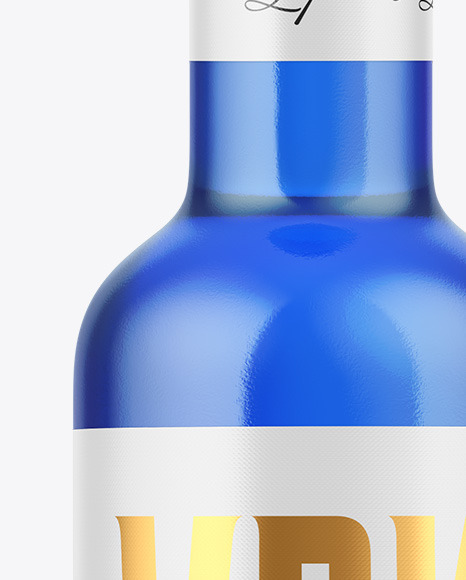 Blue Glass Vodka Bottle Mockup