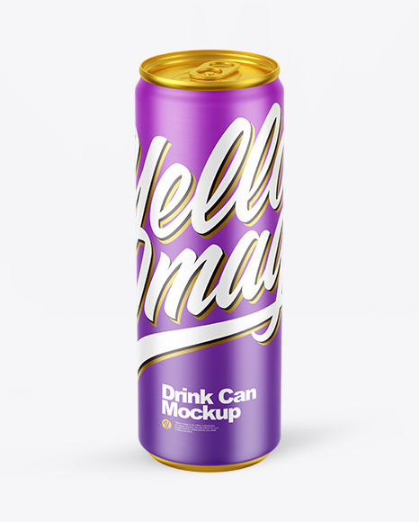 Matte Drink Can Mockup