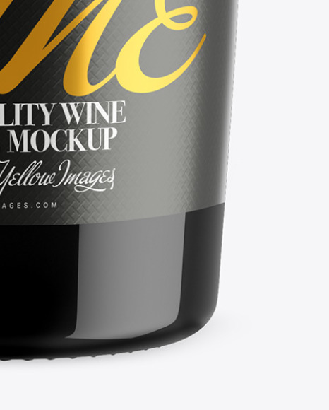 Glossy Wine Bottle Mockup