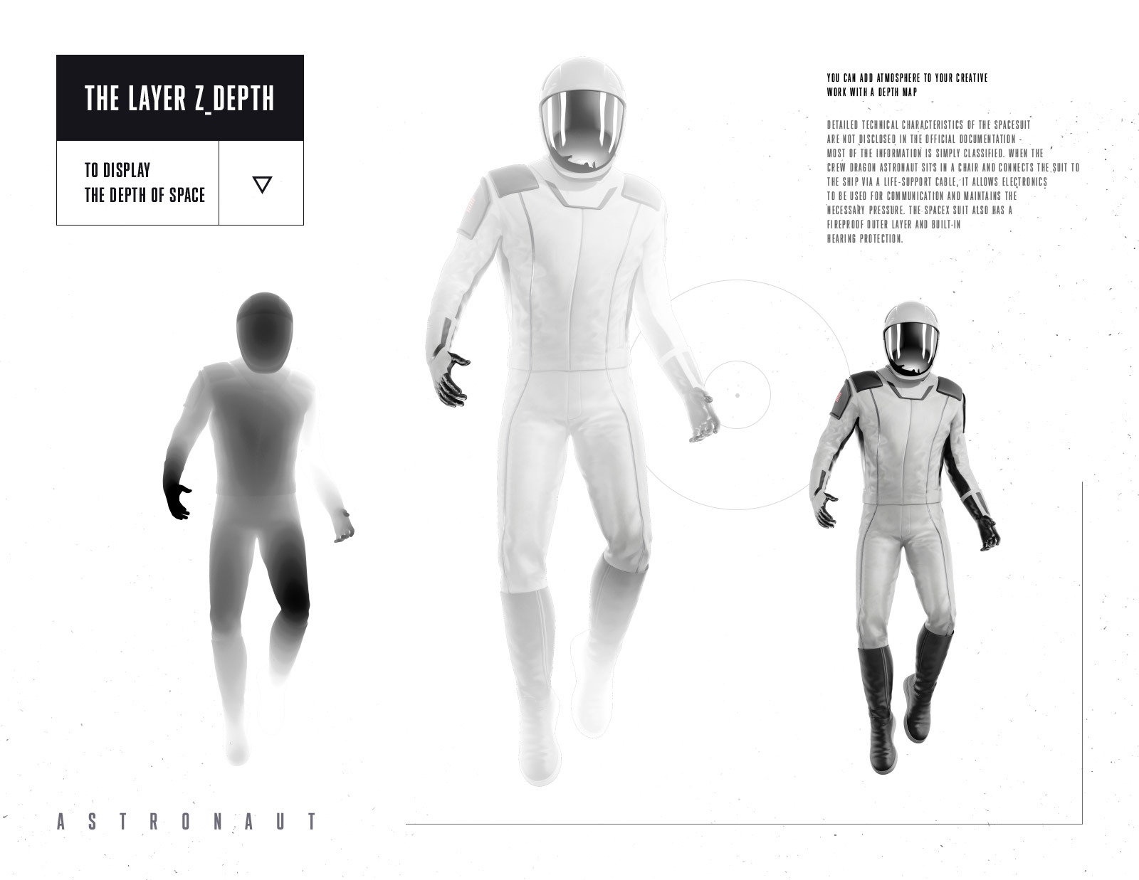 PSD Mockup 3D model SpaceX Astronaut #03 PSD Mockup 3D model SpaceX Astronaut #03