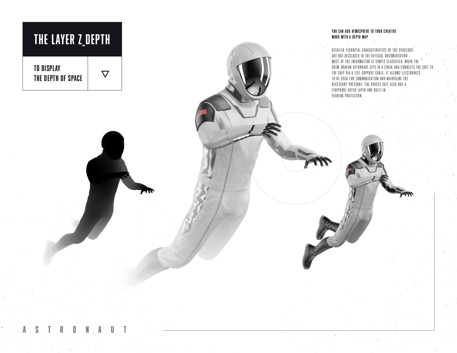 PSD Mockup 3D model SpaceX Astronaut #02 PSD Mockup 3D model SpaceX Astronaut #02