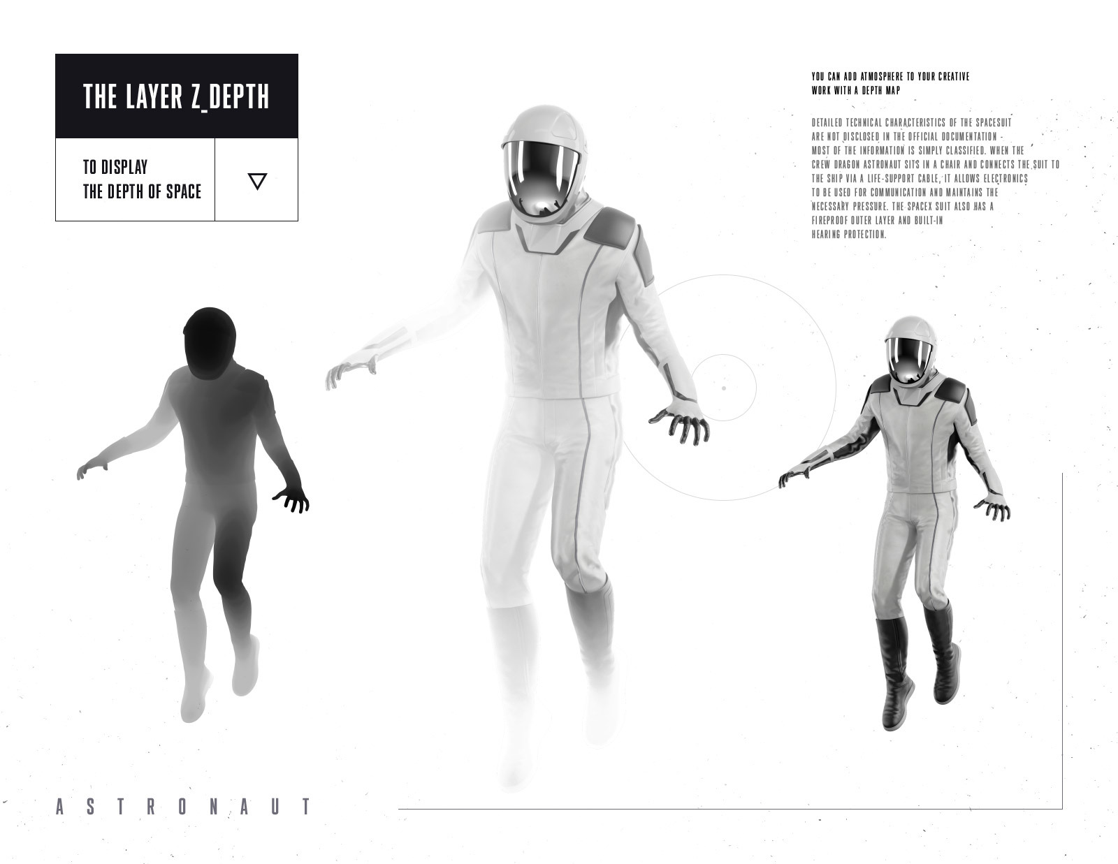 PSD Mockup 3D model SpaceX Astronaut #04 PSD Mockup 3D model SpaceX Astronaut #04