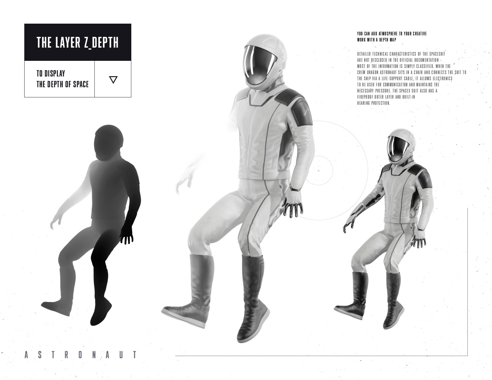 PSD Mockup 3D model SpaceX Astronaut #05 PSD Mockup 3D model SpaceX Astronaut #05