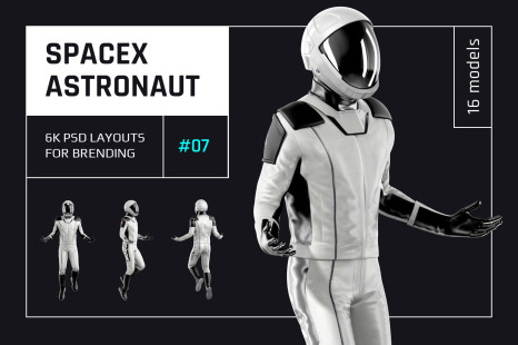 PSD Mockup 3D model SpaceX Astronaut #07 - Cosmonaut