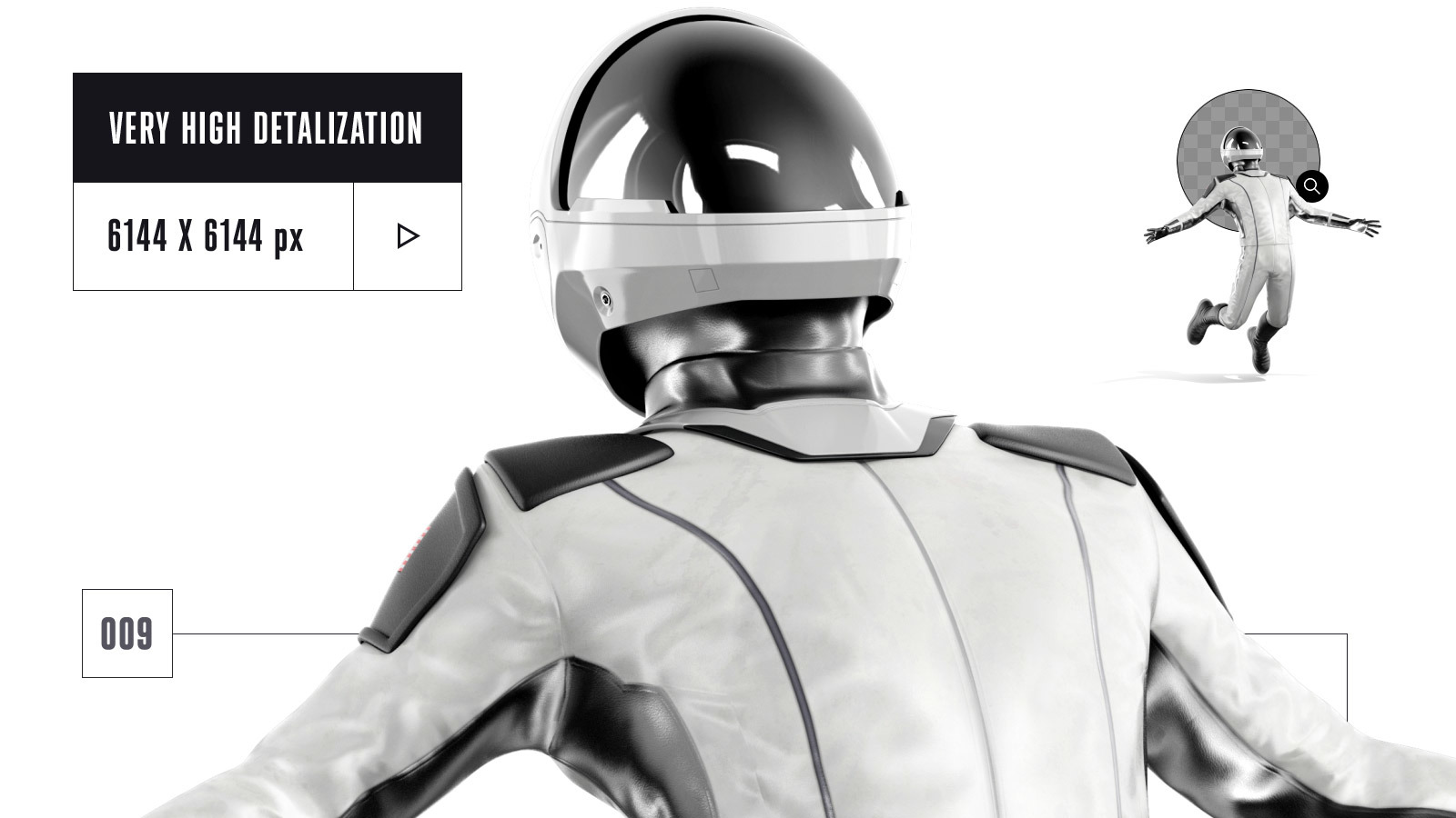 PSD Mockup 3D model SpaceX Astronaut #09 PSD Mockup 3D model SpaceX Astronaut #09