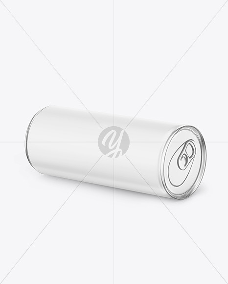 Metallic Drink Can w/ Matte Finish Mockup