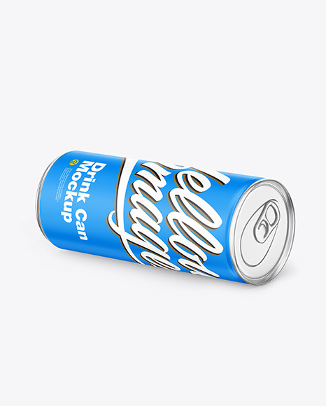 Metallic Drink Can w/ Matte Finish Mockup