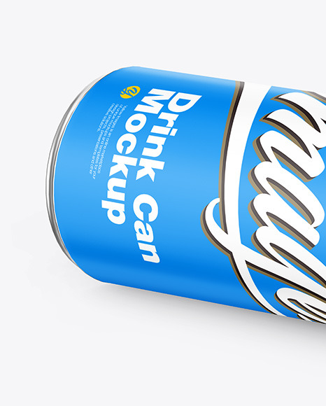 Metallic Drink Can w/ Matte Finish Mockup