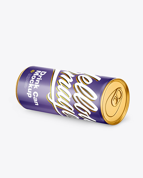 Metallic Drink Can w/ Glossy Finish Mockup