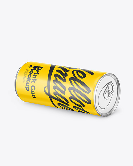 Metallic Drink Can w/ Glossy Finish Mockup