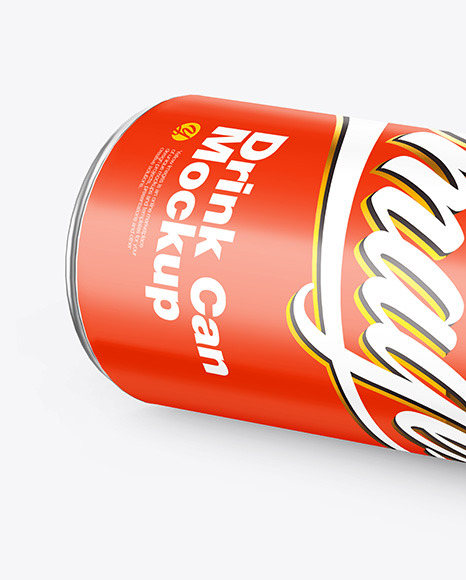 Metallic Drink Can w/ Glossy Finish Mockup