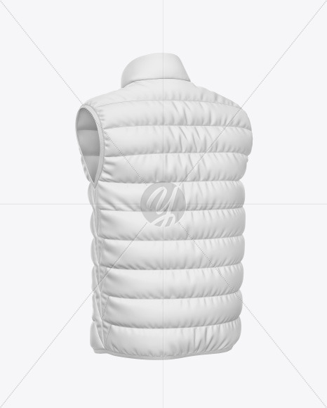 Matte Nylon Men's Down Vest Mockup