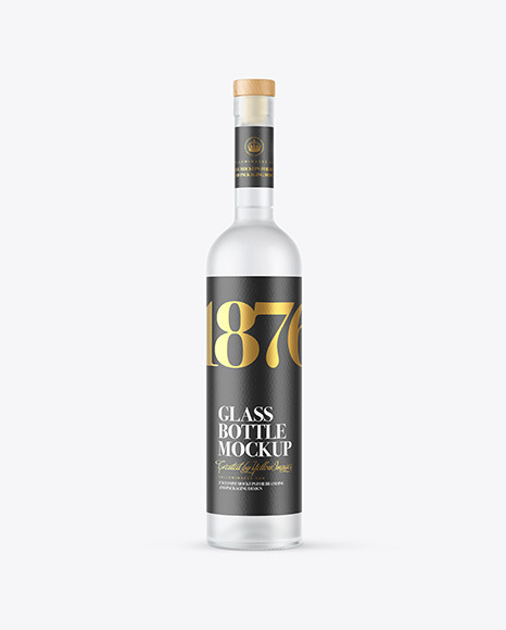 Frosted Glass Vodka Bottle Mockup