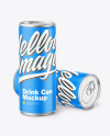 Two Metallic Drink Cans w/ Matte Finish Mockup