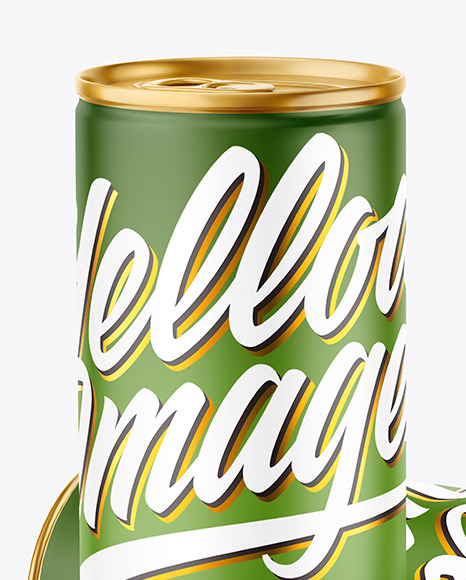 Two Metallic Drink Cans w/ Matte Finish Mockup