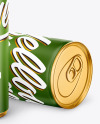 Two Metallic Drink Cans w/ Matte Finish Mockup