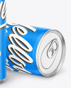 Two Metallic Drink Cans w/ Matte Finish Mockup