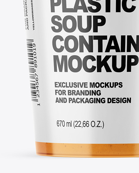 Two Plastic Soup Containers Mockup