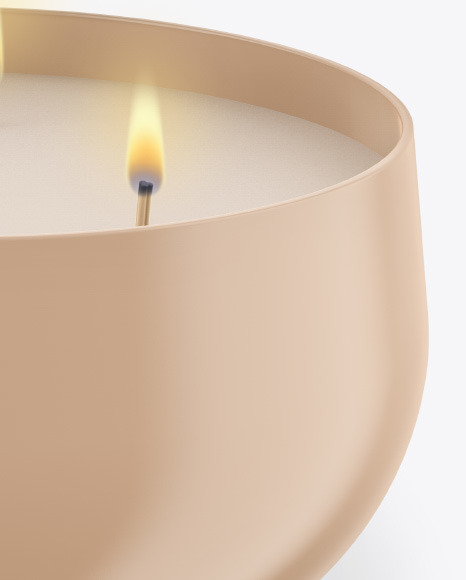 Glossy Candle w/ Wooden Cap Mockup