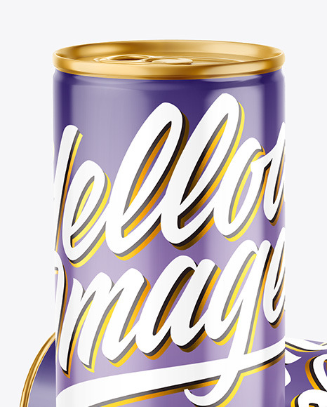 Two Metallic Drink Cans w/ Glossy Finish Mockup