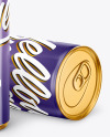 Two Metallic Drink Cans w/ Glossy Finish Mockup