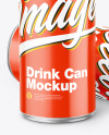 Two Metallic Drink Cans w/ Glossy Finish Mockup