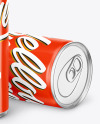 Two Metallic Drink Cans w/ Glossy Finish Mockup