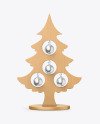 Wooden Christmas Tree Toy w/ Balls Mockup