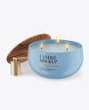 Matte Candle w/ Wooden Cap Mockup