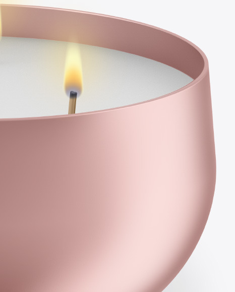 Metallic Candle w/ Wooden Cap Mockup