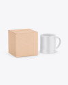 Kraft Box W/ Matte Mug Mockup