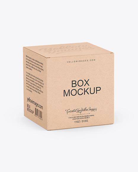 Kraft Box W/ Matte Mug Mockup