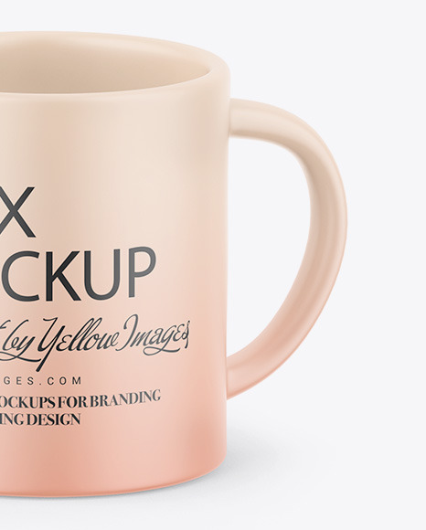 Kraft Box W/ Matte Mug Mockup