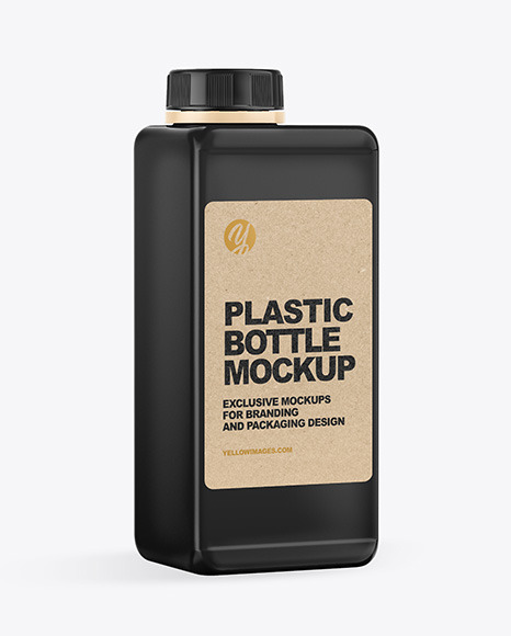 Plastic Rectangular Bottle Mockup