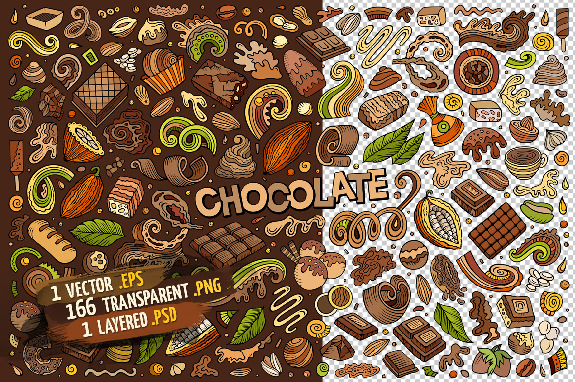 Chocolate Objects &amp; Symbols Set