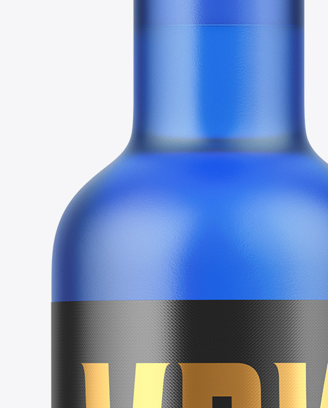 Frosted Blue Glass Vodka Bottle Mockup