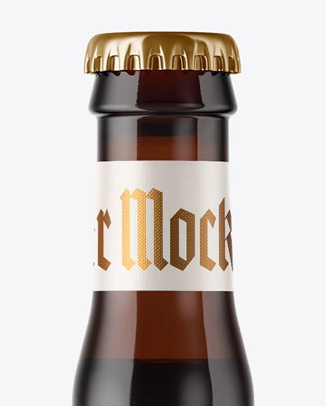 750ml Amber Stout Beer Bottle Mockup