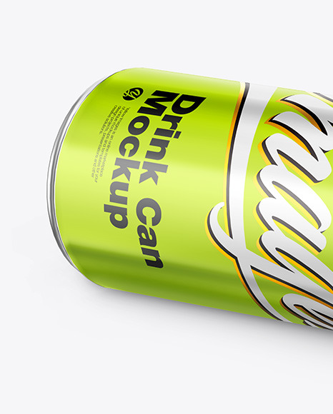 Glossy Metallic Drink Can Mockup