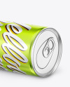 Glossy Metallic Drink Can Mockup