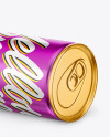 Glossy Metallic Drink Can Mockup