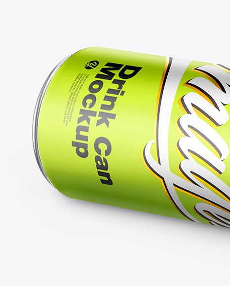 Matte Metallic Drink Can Mockup